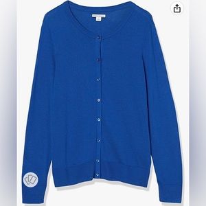 NWT AMAZON ESSENTIALS blue cardigan. Size small.